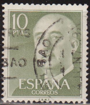 España 1955 1163 Sello º General Franco 10pts Timbre Espagne Spain Spagna Espana Spanje Spanien 